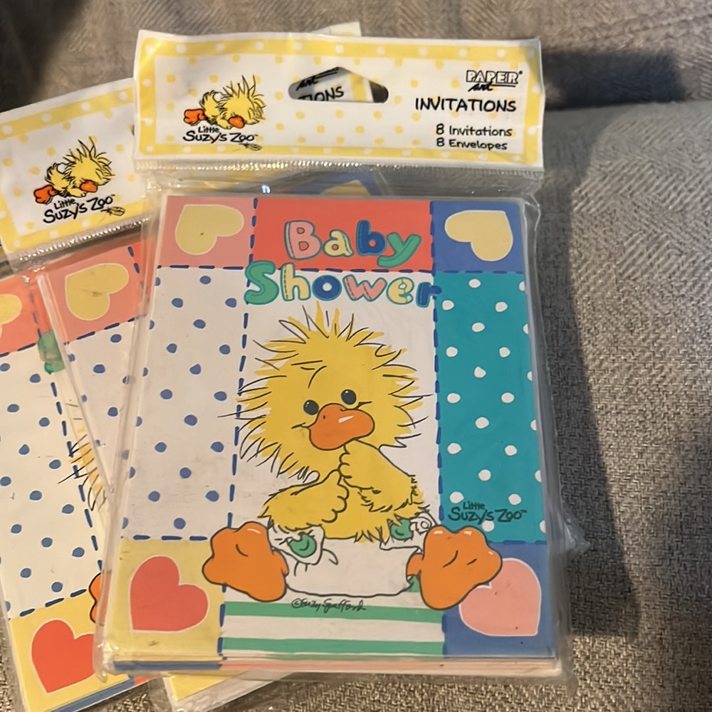 Vintage Suzy Zoo Baby Shower Invites - Picture 2 of 3